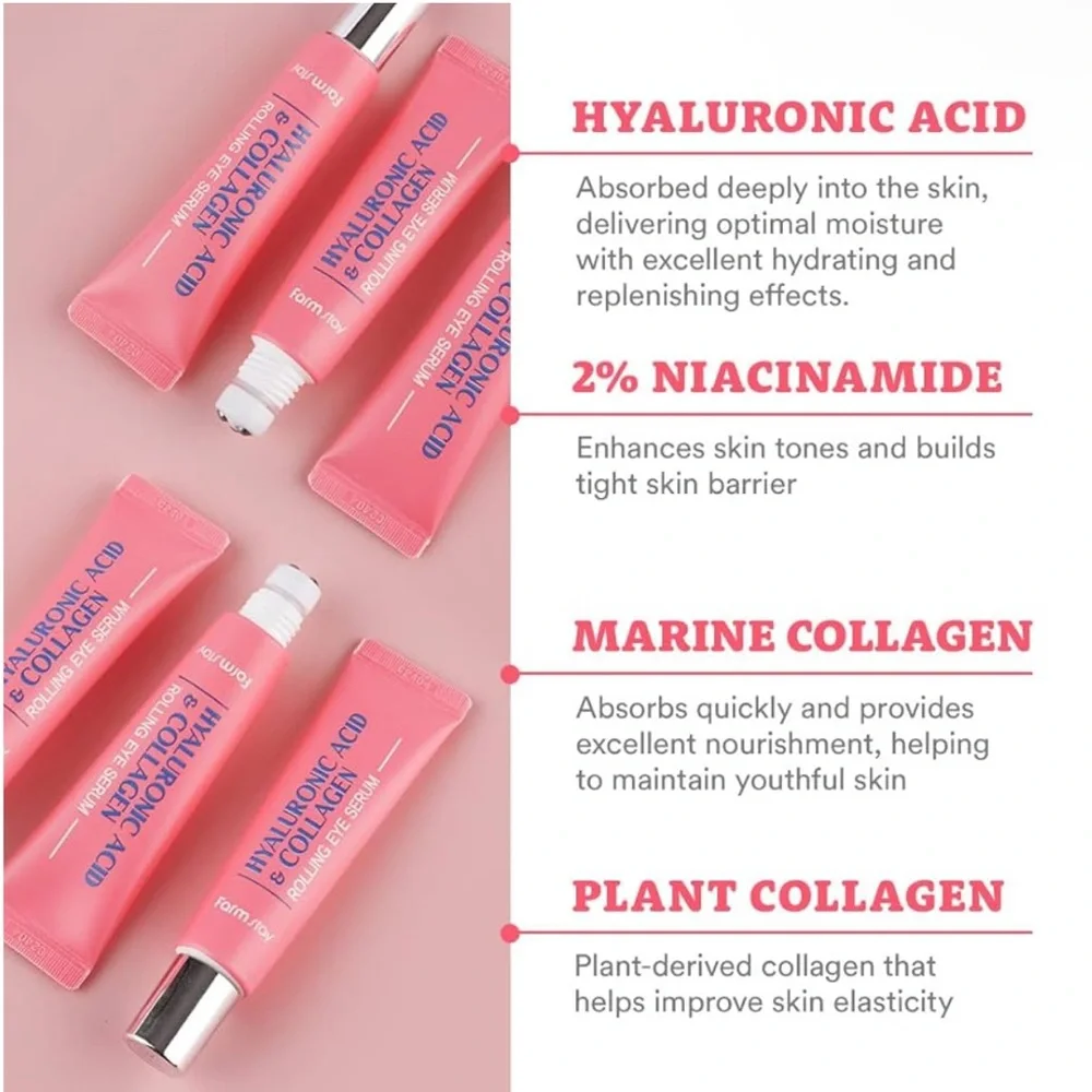 K-Beauty‎ Hyaluronic Acid & Collagen Rolling Eye Serum